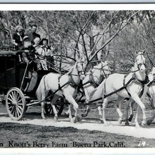 c1940s Buena Park, CA RPPC Knotts Berry Farm Ghost Town Butterfield Stagecoach picture