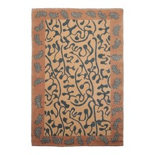 6x9 Hand Knotted Wool Beige Tibetan Contemporary Plush Pile Rug picture