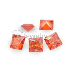 50pcs 2x2-12x12mm Square Cut Orange Loose cubic Zirconia CZ Stone Synthetic Gems picture
