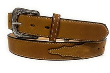 MEN'S WESTERN LEATHER BELT. COWBOY RODEO NUBUCK LEATHER BELT , Cinto Vaquero picture