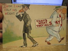 K9 Old INDIANA Postcard VICTORIAN ERA Fremont Angola Thin Skinny Man Fat Obese picture