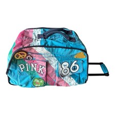 Rare Y2K Victoria’s Secret PINK Peace University 86 Rolling Duffle Bag Travel picture