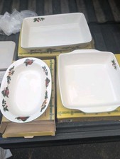 Cades Cove Collection Stoneware 3 Piece Bakeware Servers W Boxes Never Used  picture