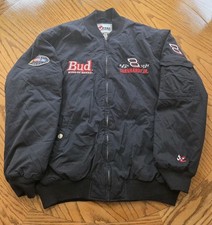 VTG Chase Authentics Dale Earnhardt Jr. #8 Bud Beer L Full Zip Bomber Jacket picture