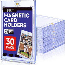30 Ct Magnetic Card Holder 35pt One Touch Trading Card Case UV Protect picture