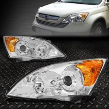 FOR 2007-2011 HONDA CRV CHROME HOUSING AMBER CORNER PROJECTOR HEADLIGHT/LAMP SET picture