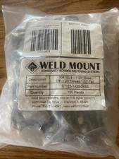 100 Weld Mount 304 Stud 1.25 Base,1.50in Tall 1/4 x 20 Thread ST125-1420-24SS SS picture