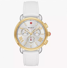Michele Sport Sail Gold-White Silicone Strap 38mm Women's Watch MWW01P000017 picture