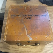 Vintage Military Aircraft Propeller Protractor 36D2844 w/ Wood Case picture