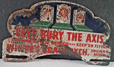 VTG WW2 Victory License Plate Topper Metal 1940s HOTROD RATROD SCTA Patina WW2 picture