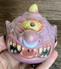1985 RARE Horn Head Madballs Made In KOREA Amtoy Gross Weird Ball Toy Cyclops picture