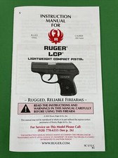 RUGER LCP Lightweight Compact Pistol .380 Caliber INSTRUCTION MANUAL SC 5/12 CR5 picture