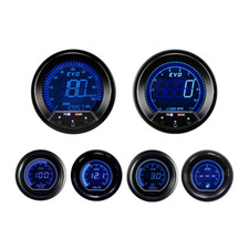 EVO Digital 6 Gauge Set GPS Speedometer Blue & Red LCD KMH °C BAR 85mm & 52mm picture