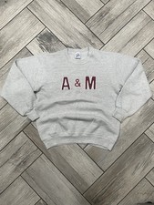 Vintage 90s Jerzees Texas A&M Aggies Crewneck Sweatshirt Gray/Maroon Size M picture