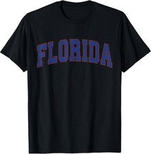 Florida FL Vintage Athletic Sports Orange Style 80s 90s T-Shirt picture