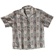Vintage 1960s Duke Kahanamoku by Kahala Rayon Loop Collar Shirt - Made in Hawaii picture