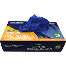 Clean Safety Superb Blue Nitrile Examination Gloves, Box of 100 picture