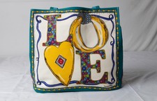Brighton Women's Charmed Holiday Love Canvas Tote Bag NC3 Multicolor One Size picture
