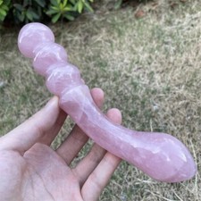 18cm Large Size Natural Rose Quartz Crystal Massage Penis Wand Gemstone Yoni picture