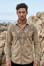 Roar Embroidered Button-Up Shirt XL picture
