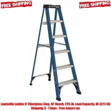 Louisville Ladder 6' Fiberglass Step, 10' Reach, 225-lb, Load Capacity picture