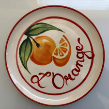 Anthropologie Harlie Brown Belle Journée 9 3/4” Salad/Dessert Plate “ L'ORANGE” picture