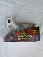 Rare 2007 Gemmy Mummy Dog Halloween Animatronic Barks Eyes Light Box READ picture