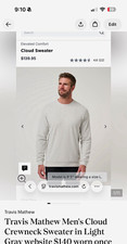 TravisMathew Cloud Crewneck Pullover Sweater Solid Gray Men's XL A42357 picture