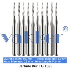 10-100pcs FG 169L Dental Tungsten Carbide Burs Long Shank Taper Flat End Burs picture