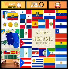 22 Pcs 3x5 ft Spanish Flags for Outdoor Decor, Latino Culture Banners, Hispanic picture