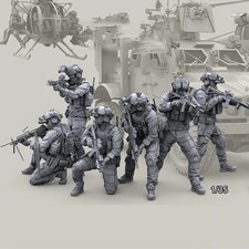 1/35 Modern Military 6 Soldiers RESIN FIGURE MODEL KIT Unassembled Unpainted MM picture
