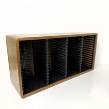Vintage MCM Wooden CD Storage Rack Holds 60 CD’s Danish Style picture