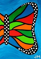 New aceo size painting original signed whimsical happy art 