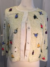159. NWT Rare Anthropologie Elevenses Beaded Sequin Floral Cardigan S $298 picture