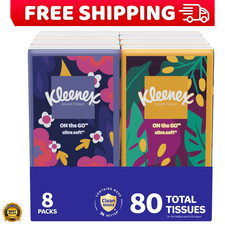 Kleenex on the Go Pocket Pack Facial Tissues 80 Count 3 Ply Travel Size picture
