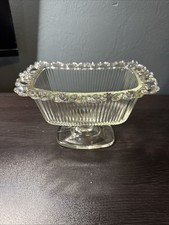 Vintage Clear Glass Pedestal Dish picture