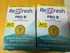 LOT OF 2 Rephresh Pro B Probiotic Feminine Supplement 30 Capsules Each Exp9/26 picture