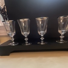 Vintage Gorham platinum rim of 4 Stemmed Wine Glasses  picture