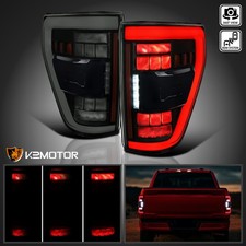 [W/ Blind Spot] Fits 2021-2023 Ford F150 Smoke Sequential Full LED Tail Lights picture