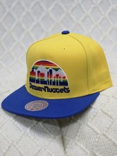 NWT Mitchell & Ness Denver Nuggets Original Fit Snapback Hat Rainbow Skyline NBA picture