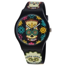 Swatch The Simpsons D'Oh Of The Dead Quartz Black Dial Unisex Watch SO29Z135 picture