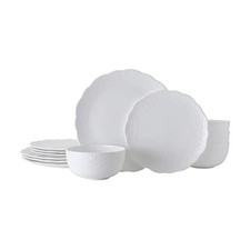Mikasa Abigail Bone China 12 Piece Dinnerware Set Service for 4, White picture