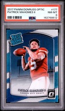 2017 Donruss Optic - Rated Rookie Patrick Mahomes II Kansas City #177 (RC) PSA 8 picture