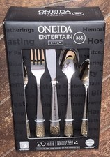 Oneida Entertain 36 ETTA 20pc Set Stainless Steel Flatware #897670 picture