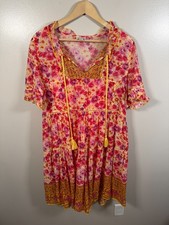 Sundance Fields of Beauty Dress Size Medium Tiered Floral Boho Peasant picture