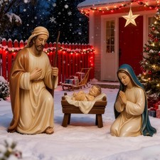 3 Pcs Outdoor Large Metal Nativity Scene Set,Christma Decoration picture