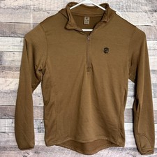 Born Primitive Quiver Half Zip Hoodie Mens Medium Brown Grid Fleece Outdoors picture