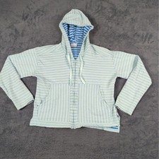 Columbia Women's Size Large Sweatshirt Jacket Full Zip Blue Striped Hooded picture