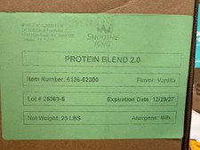 Smoothie Protein Blend 2.0 Powder Vanilla 25lb Box, EXP 12/29/2027 picture