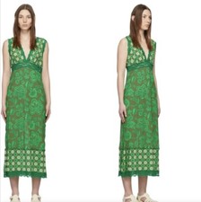 Anna Sui Paradisiac Runway Dress Mesh Lace Sleeveless Floral Midi Maxi P Rare picture